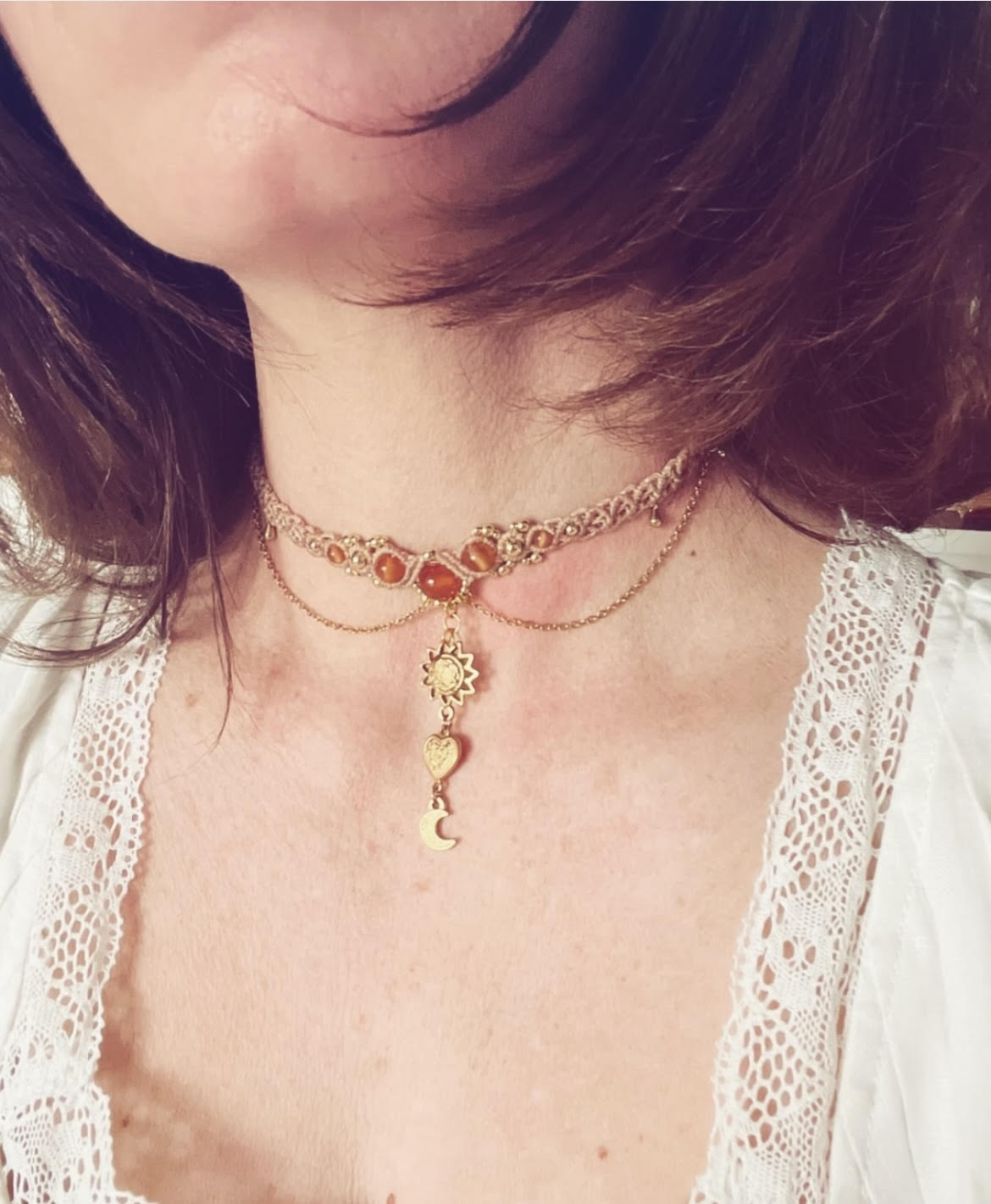 Colliers Ras-de-cou chokers en micro-macramé Willow