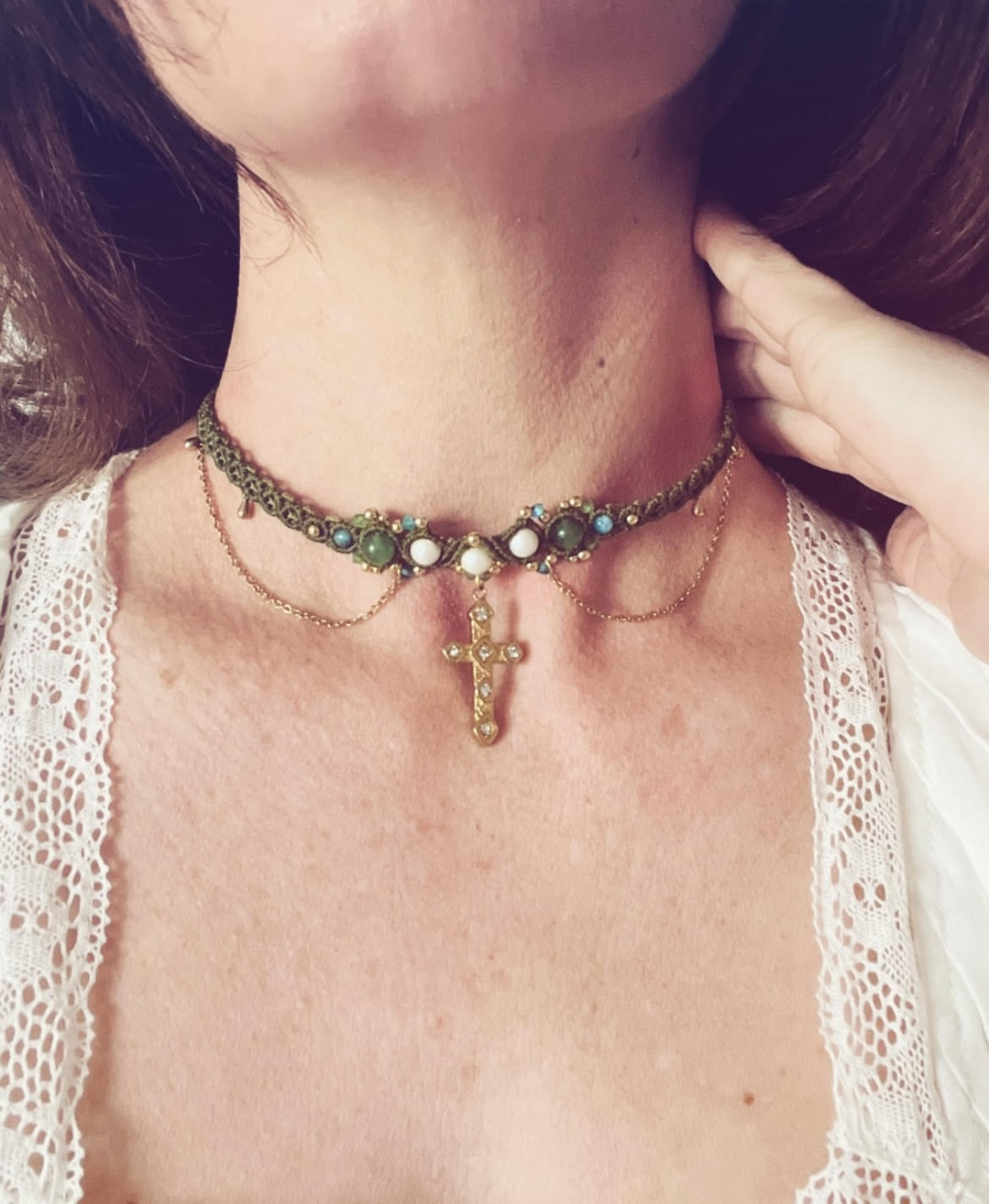 Colliers Ras-de-cou chokers en micro-macramé Willow