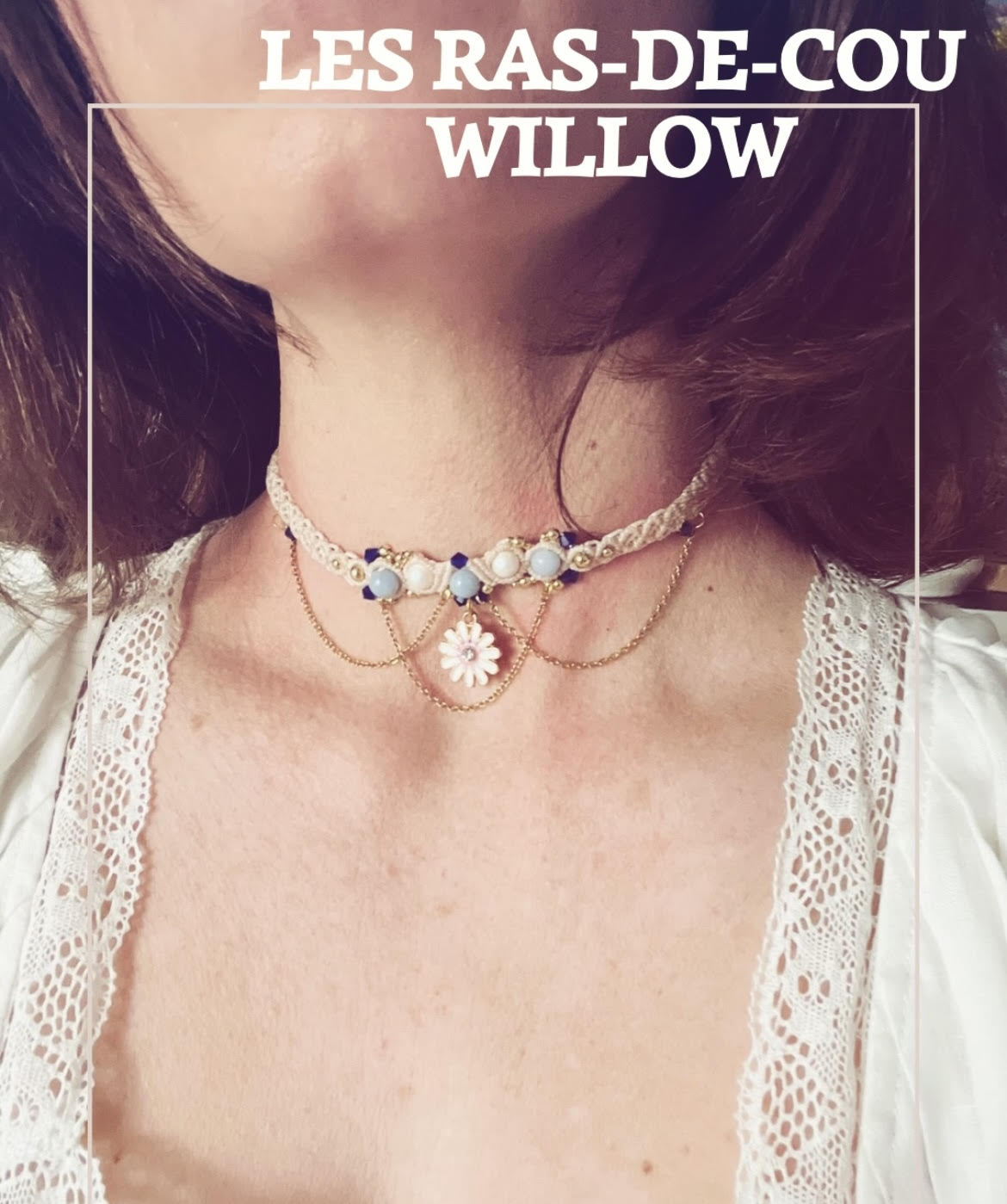 Colliers Ras-de-cou chokers en micro-macramé Willow