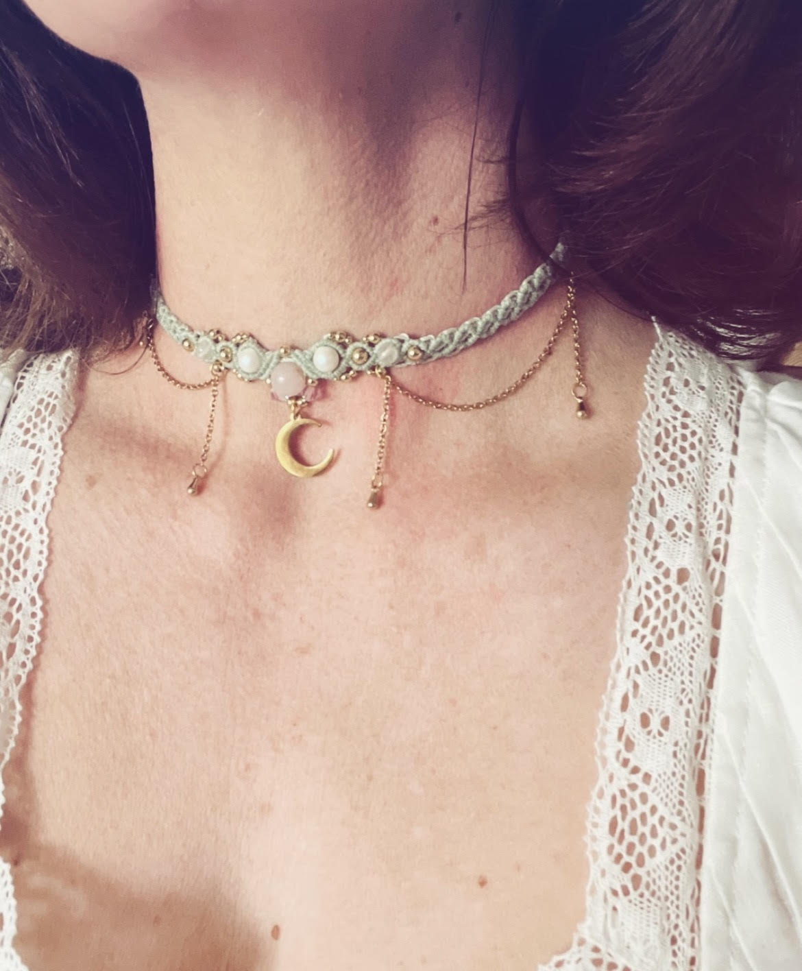 Colliers Ras-de-cou chokers en micro-macramé Willow