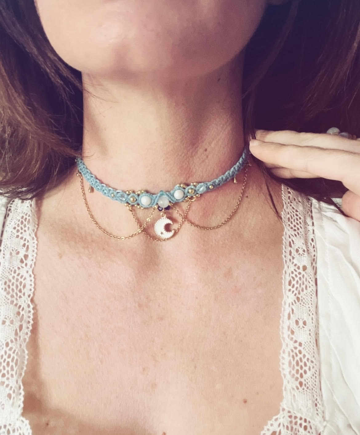 Colliers Ras-de-cou chokers en micro-macramé Willow