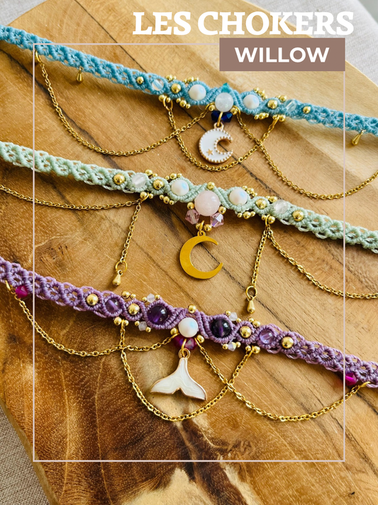 Colliers Ras-de-cou chokers en micro-macramé Willow