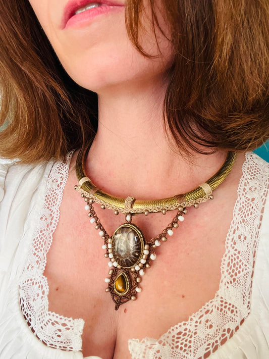 Torque en micro-macramé Isaé Artémis